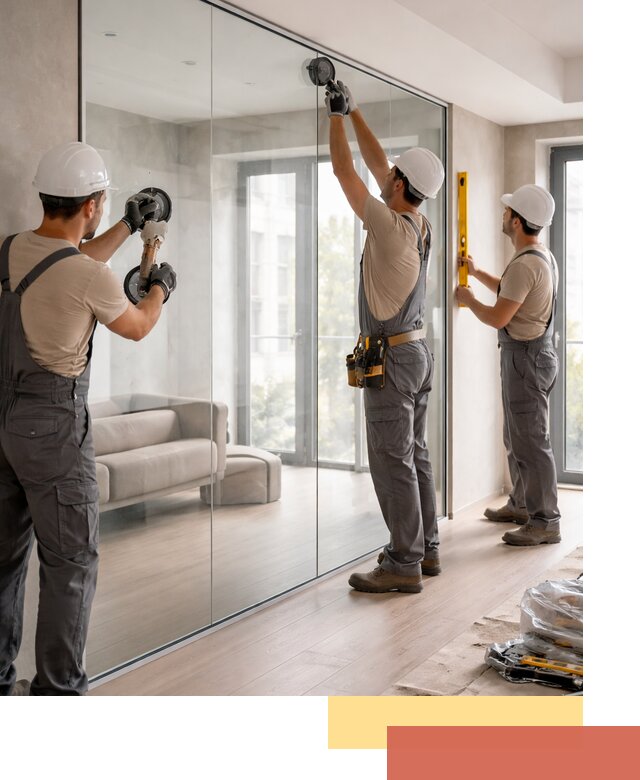 Перегородки из закаленного стекла в Кисловодске для офисов и квартир