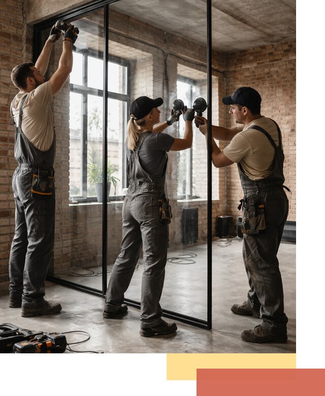 Стеклянные перегородки лофт — изготовление и монтаж в Кисловодске