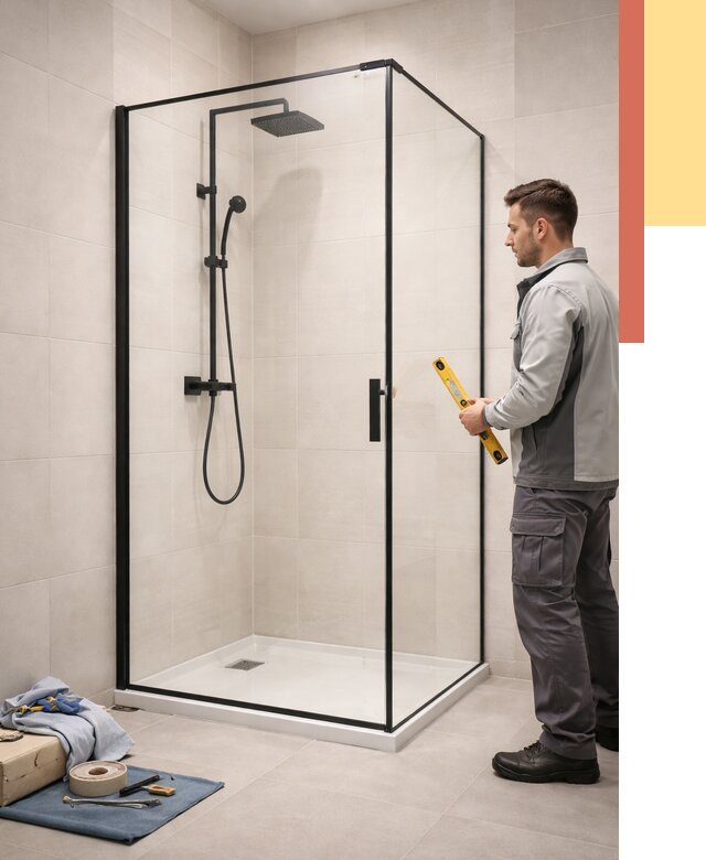 Стеклянные перегородки для душа в Кисловодске от 13368 руб. | Монтаж под ключ — ОТДЕЛОЧНИК-Ксл