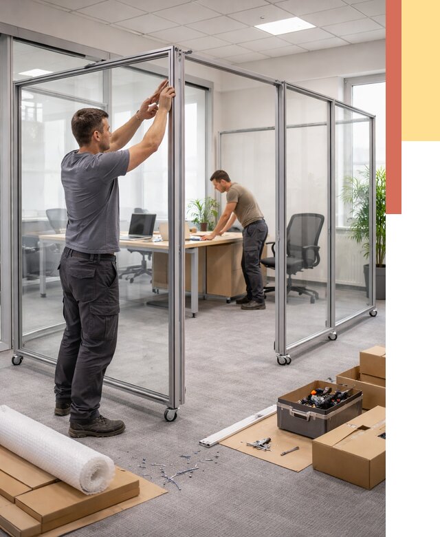 Мобильные офисные перегородки в Кисловодске от 13368 руб. — установка под ключ | ОТДЕЛОЧНИК-Ксл