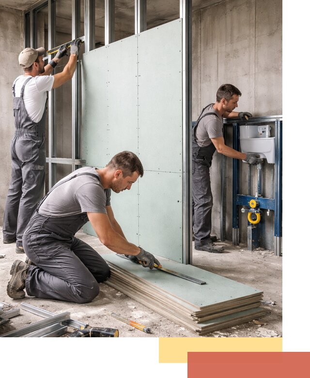 Монтаж и ремонт сантехнических перегородок в Кисловодске