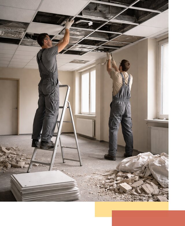 Демонтаж потолков Армстронг профессионально в Кисловодске