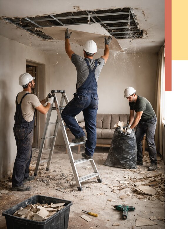 Демонтаж гипсокартонного потолка в Кисловодске от 449 руб. за м2 — ОТДЕЛОЧНИК-Ксл