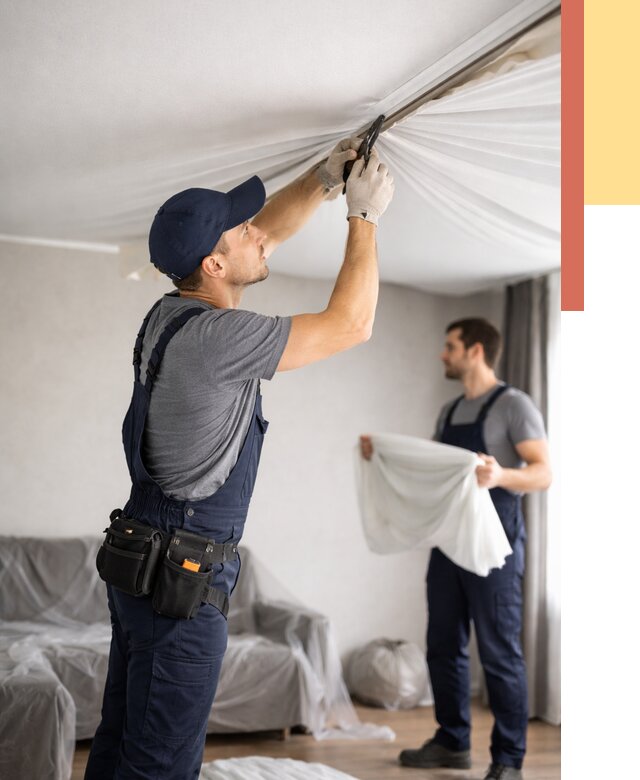 Демонтаж натяжного потолка в Кисловодске от 4812 руб. — снятие и разбор под ключ | ОТДЕЛОЧНИК-Ксл