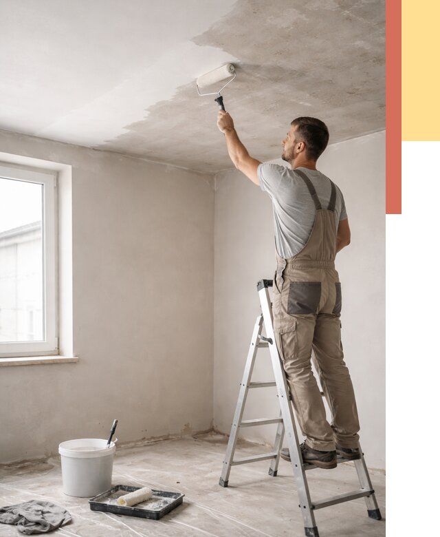 Грунтовка потолка в Кисловодске от 2674 руб. — быстро и недорого | ОТДЕЛОЧНИК-Ксл