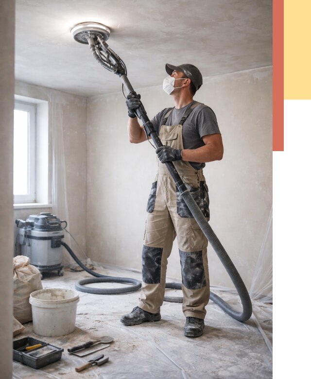 Шлифовка потолка в Кисловодске от 3743 руб. — услуги шлифования потолка | ОТДЕЛОЧНИК-Ксл