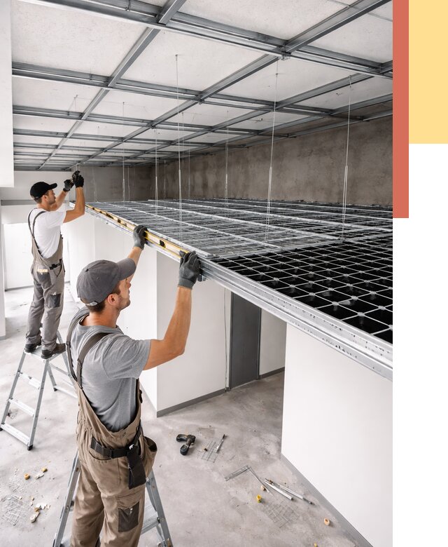 Монтаж потолка грильято в Кисловодске от 481 руб./м² — быстрая сборка под ключ | ОТДЕЛОЧНИК-Ксл