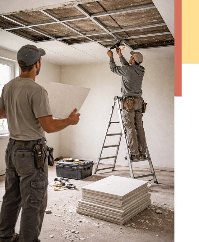 Замена плит подвесного потолка в Кисловодске от 1871 руб. быстро и недорого | ОТДЕЛОЧНИК-Ксл