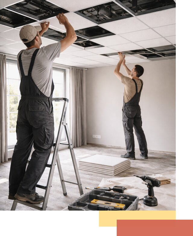 Замена плит подвесного потолка в Кисловодске быстро и качественно