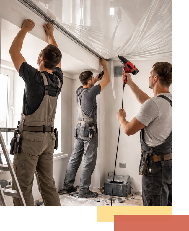 Монтаж глянцевого натяжного потолка в Кисловодске быстро и качественно