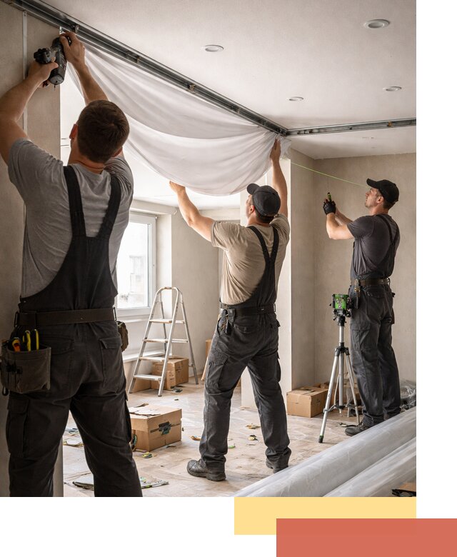 Монтаж парящего натяжного потолка под ключ в Кисловодске