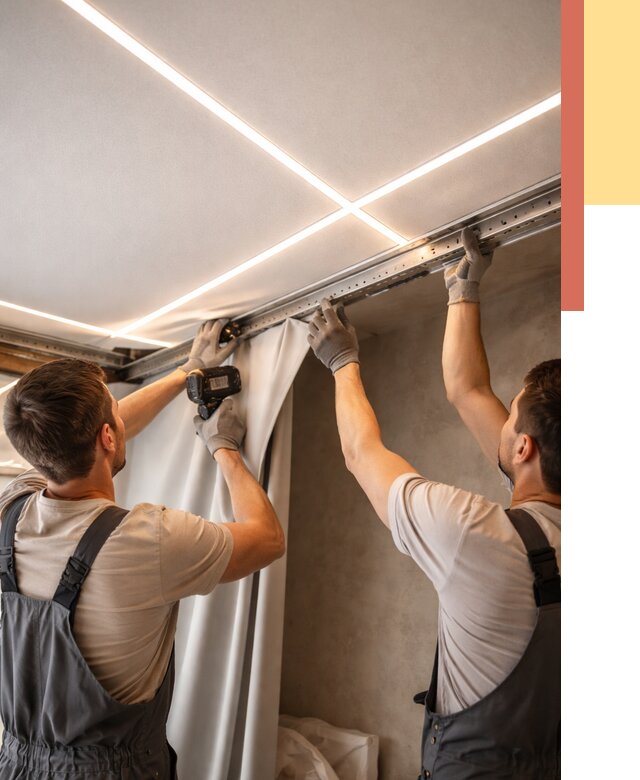 Монтаж натяжного потолка со световыми линиями в Кисловодске от 1283 руб. | ОТДЕЛОЧНИК-Ксл