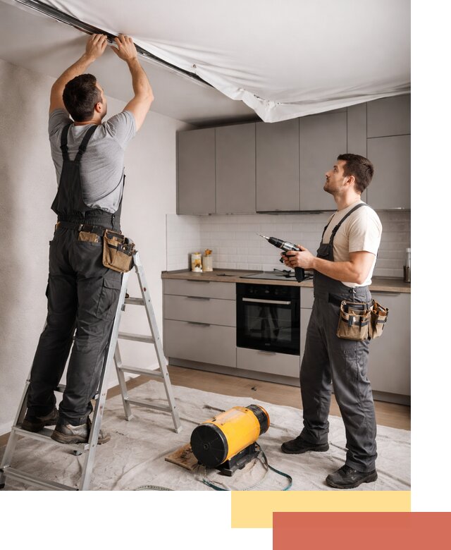 Монтаж натяжного потолка на кухне в Кисловодске