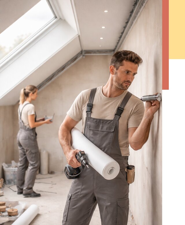 Монтаж натяжного потолка на мансарде в Кисловодске от 3743 руб. | ОТДЕЛОЧНИК-Ксл