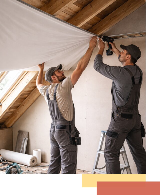 Монтаж натяжного потолка в мансарде в Кисловодске