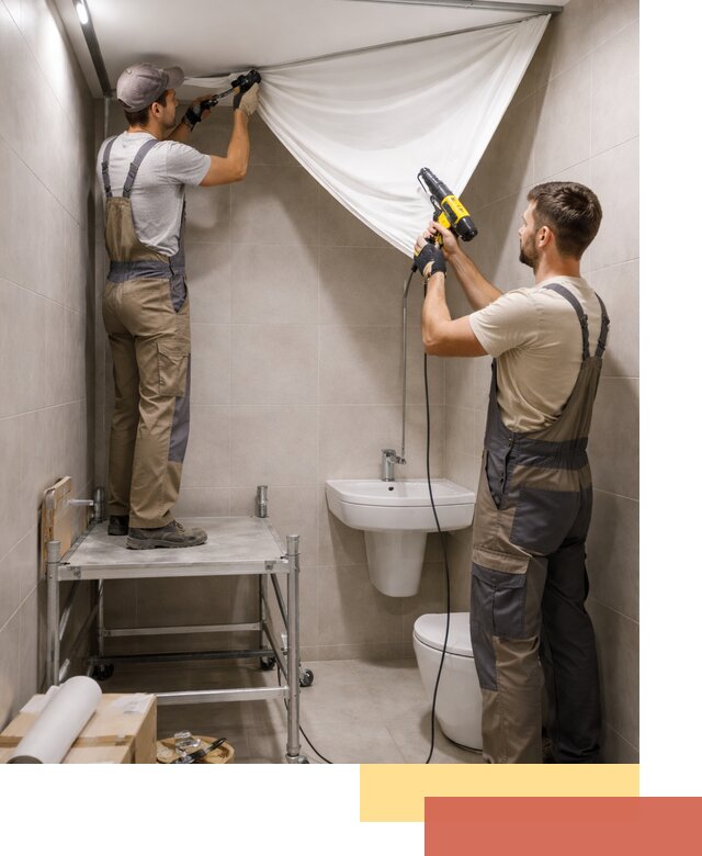 Монтаж натяжного потолка в санузле в Кисловодске