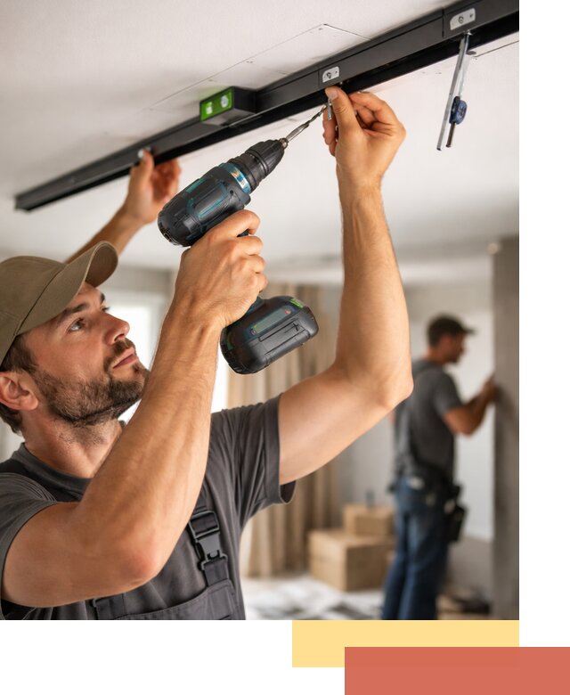 Установка трековых светильников в натяжной потолок в Кисловодске