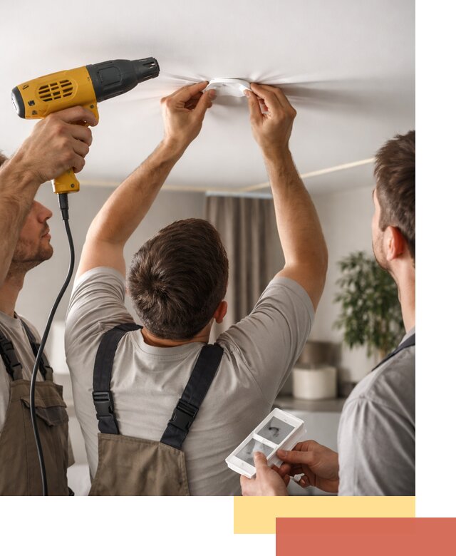 Ремонт прокола полотна натяжного потолка в Кисловодске