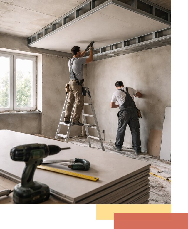 Двухуровневый потолок из гипсокартона в Кисловодске