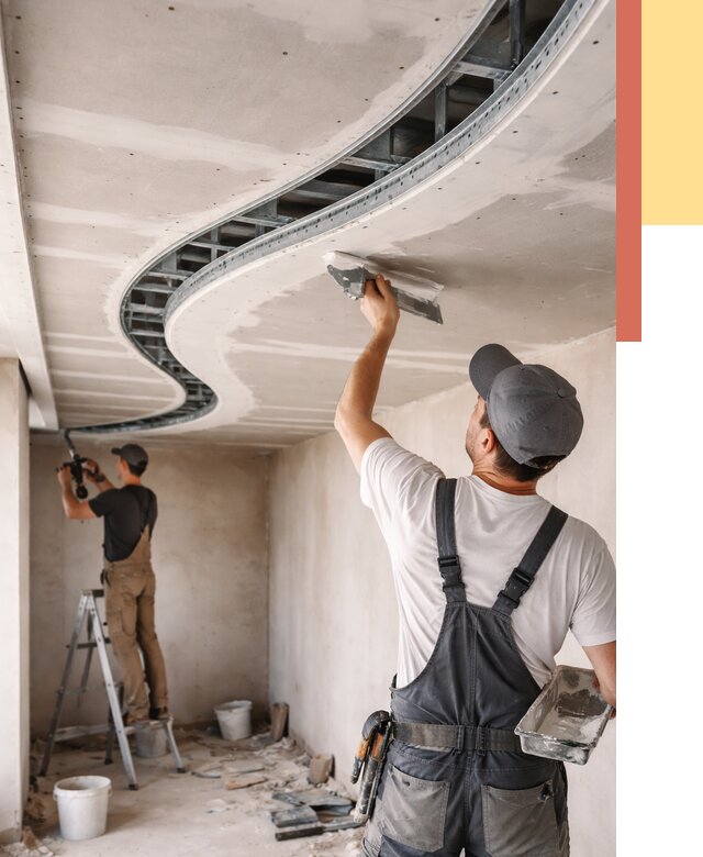 Криволинейный потолок из гипсокартона в Кисловодске от 2246 руб./м2 | ОТДЕЛОЧНИК-Ксл