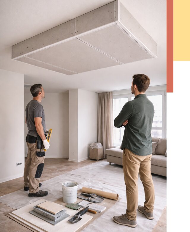 Короб на потолке из гипсокартона в Кисловодске от 2353 руб. — монтаж и услуги под ключ | ОТДЕЛОЧНИК-Ксл