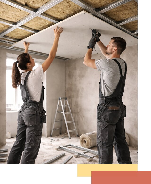 Звукоизоляция потолка из ГКЛ в Кисловодске профессионально и надежно