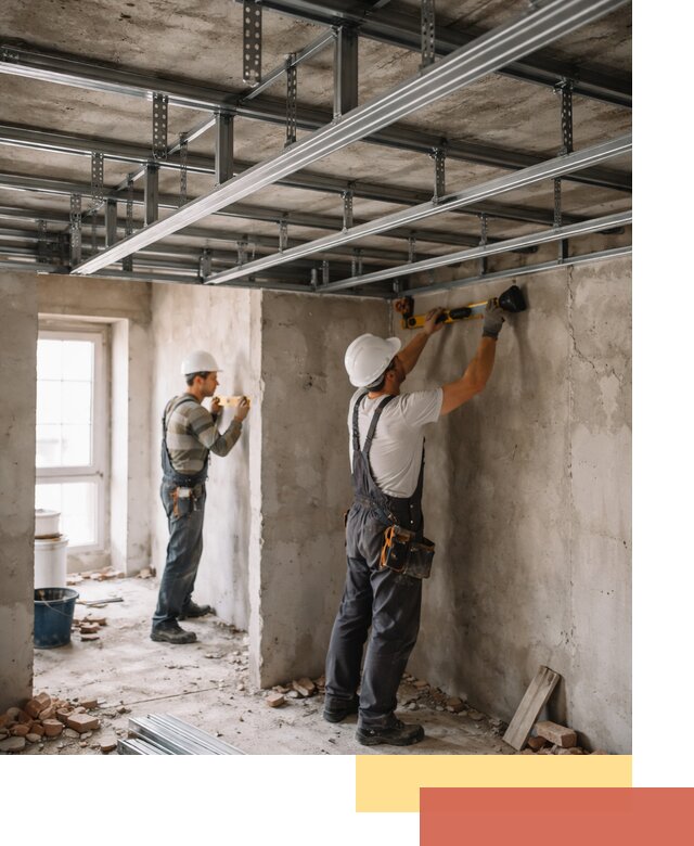 Монтаж каркаса потолка из профильного профиля в Кисловодске