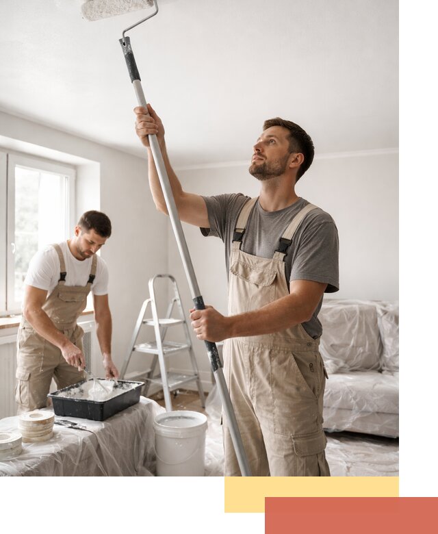 Покраска потолка водоэмульсионной краской в Кисловодске