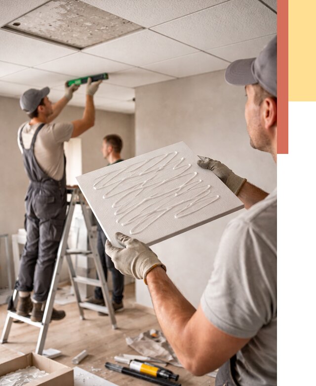 Монтаж потолочной плитки в Кисловодске от 4812 руб. — быстро и недорого | ОТДЕЛОЧНИК-Ксл