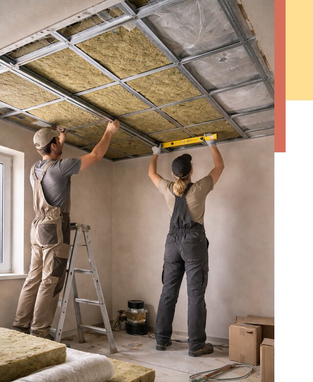 Шумоизоляция потолка в Кисловодске от 1337 руб. под ключ — услуги ОТДЕЛОЧНИК-Ксл