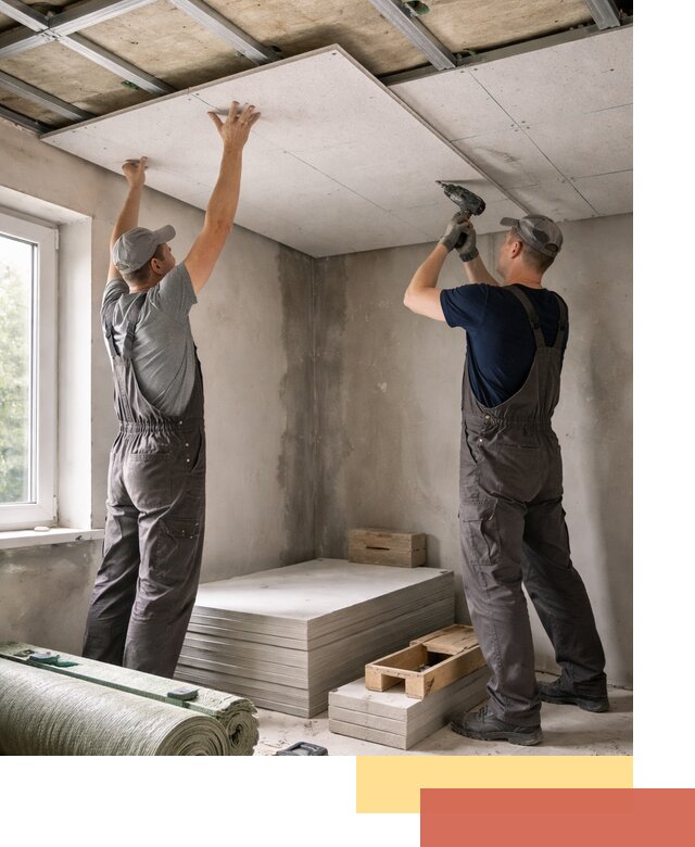 Шумоизоляция потолка панелями ЗИПС в Кисловодске